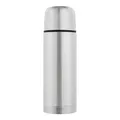GRÄWE Thermosflasche, Edelstahl Trinkflasche, Thermoskanne, Isolierflasche für unterwegs mit Becher, Auslaufsicher, Spülmaschinengeeignet, Silber, 350 ml