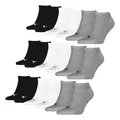 PUMA 9 Paar Unisex Herren Damen Sportsocken Kurzsocken Sneaker Socken, Farbe:Mehrfarbig, Größe:35-38, Artikel:-882 grey/white/black