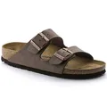 Birkenstock Arizona Birko-Flor Nubuck Pantoletten, Braun (Mocca), 35 EU Schmal