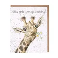 Wrendale Designs Geburtstagskarte Giraffe Geburtstagsblumen
