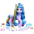 My Little Pony Izzy Moonbow Interaktives Einhorn – 25+ Reaktionen, Versteckte Regenbogensträhne, Drehbarer Schweif, 17 Haarstyling-Accessoires, Sound & Sprache, 24 cm, Spielzeug für Mädchen