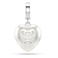 Swarovski Idyllia Charm, Verschiedene Schliffe, Perlfarbene Beschichtung, Herz, Weiß, Rhodiniert