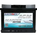 Electronicx AGM Batterie 80AH Marine Edition - 12V Versorgungsbatterie für Boot, Wohnmobil & Solar