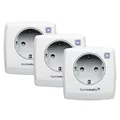 Homematic IP 3er Set Schalt-Mess-Steckdose, Smart Home, Steckdose misst Strom, digitaler Zwischenstecker Steuerung per App, Alexa & Google Home, Energie sparen