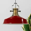 Asletl Hängelampe Industrial aus Metall 41 cm, Küchenlampe Vintage E27, Wohnzimmerlampe Hängend Vintage, Pendelleuchte Esstisch - Rot