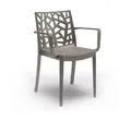 Trinity Kunststoff Gartenstuhl mit Armlehne Cappuccino