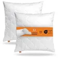 sleepling Kopfkissen Komfort 100, Füllung: 100 % Polyester (Fasern und Faserkugeln), Bezug: 100% Polyester, Seitenschläfer, Rückenschläfer, Bauchschläfer, 80x80 cm, 40x80 cm, 40x40 cm, Komfortfüllung, Made in EU, antiallergen weiß 45 cm x 45 cm