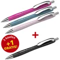 Schneider Kugelschreiber Slider Rave XB farbsortiert Schreibfarbe blau, 3 St. + GRATIS 1 Slider Rave XB schwarz 50-132564