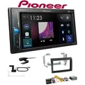 Pioneer DMH-A3300DAB 2-DIN Multimedia Autoradio Bluetooth DAB+ USB mit Einbauset für Citroen Jumper gewölbte Canbus