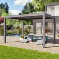 PRIMEYARD  3x4m Pergola in Perlgrau; mit Lamellendach in Perlgrau - (400116)