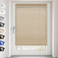 SONELLO Aluminium Jalousie 75cm x 130cm Beige Alu Jalousie Klemmfix ohne Bohren Sichtschutz Blendschutz Lichtschutz Sonnenschutz für Fenster und Türen