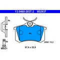 1x ORIGINAL® Ate 13.0460-2937.2 Bremsbelagsatz, Scheibenbremse Hinten, exkl.