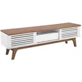 Beliani Tv-Möbel, Dunkelbraun, Holzwerkstoff, 149x44x35 cm, Wohnzimmer, Wohnwände, Lowboards, Lowboards stehend