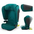 Kinderkraft UNITY 2 i-Size, Faltbarer Autositz 100–150 cm, von ca. 3,5 bis 12 Jahre, verstellbare Kopfstütze, Polsterung mit AIR FLOW-System, 5-fach Rückenlehnenverstellung, Grun