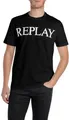 Replay Herren T-Shirt Kurzarm Rundhalsausschnitt, Schwarz (Black), S