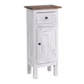 DESIGN DELIGHTS Holz FLURSCHRANK Plant 80" | 80x36x25cm (HxBxT), Mahagoni Recyclingholz | Shabby Chic Telefontisch | Farbe: 05 weiß-Natur