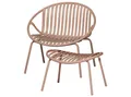 WOOOD Gartensessel Bruce mit Hocker, Lachsrosa