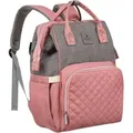 Peterson | Damen Mommy Bag Rucksack in grau und rosa - Rosa/Grau