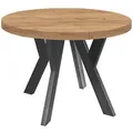 Dekori_Interiors Esstisch, Braun, Schwarz, Holz, Rund, 100x77x150 cm, Esszimmer, Tische, Esstische