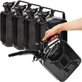 BW Kraftstoffkanister Metall Benzinkanister 5x 5 Liter mit Ausgießer Schwarz RAL 9005 TÜV-geprüft und UN-Zulassung Made in Europe