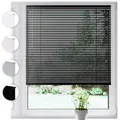 SONELLO Aluminium Jalousie 30cm x 175cm Schwarz Alu Jalousie Klemmfix ohne Bohren Sichtschutz Blendschutz Lichtschutz Sonnenschutz für Fenster und Türen