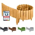Garronda Rasenkante Beeteinfassung Holz Rollzaun Flexibler Rollborder Länge: 2m GD-0046 braun 200 cm x 10 cm