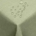 DecoHomeTextil Leinen Optik Tischdecke, Rechteckig 160 x 400 cm Salbeigrün, wasserabweisend, fleckenabweisend, abwaschbar, Lotuseffekt, bügelfrei