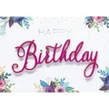 Perleberg Grußkarten Geburtstag - Lettering - Glückwunschkarte mit Applikation im Format