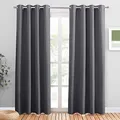 PONY DANCE Thermovorhang Hitzeschutz Haustür Verdunklungsvorhänge mit Ösen 2er Set H 228 x B 117 cm Schlafzimmer Gardinen und Vorhänge Grau Blickdicht Curtains for Living Room
