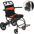 VEVOR Rollstuhl, leichter Aluminium-Transportstuhl für Erwachsene, leicht zusammenklappbar, hintere klappbare Armlehnen, sicheres selbstsicherndes...