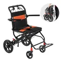 VEVOR Rollstuhl, Aluminiumlegierung, ultraleichter Transportstuhl für Erwachsene, faltbarer Rollstuhl mit klappbaren Schreibtisch-langen Armen, selbstsichernde Bremse, 45,7 cm breiter Sitz, 100 kg