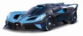 Bburago Bugatti Bolide: Modellauto im Maßstab 1:18, Türen beweglich, blau-schwar