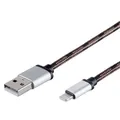 8 Pin Ladekabel für Iphone ab 2012 zu USB Typ A USB-A Stecker Nylon braun 90cm