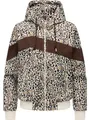 Ragwear Damen leichte, wasser- und winddichte sowie atmungsaktive Übergangsjacke kurze Funktionsjacke mit Kapuze und Animal-Print Oggie Block Leo YOUMODO Brown Gr. S