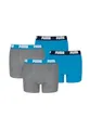 PUMA Boxershorts Jungen Kinder Unterhose Unterwäsche 4 er Pack, Farbe:277 - Blue/Grey mélange, Bekleidung:152