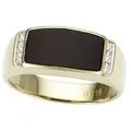 Firetti Fingerring Schmuck Geschenk Gold 333 Herrenring Goldring Edelstein Farbstein Onyx, mit Onyx - mit Brillanten gelb|goldfarben|schwarz 19