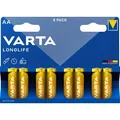VARTA 8 Varta 4106 Longlife AA / Mignon Alkaline Batterien im 8er Blister Batterie