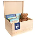 Creative Deco XXL Große Holzkiste mit Deckel | 40x30x24 cm (+/-1cm) | Ostern Holztruhe Erinnerungsbox Baby Holzbox mit Deckel Kasten | Für Zeitschriften, Spielzeuge, Werkzeuge | ROH & UNGESCHLIFFEN