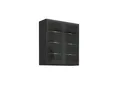 Küchen Glashängeschrank 80 cm SIENA Schwarz Küche Küchenzeile Küchenblock