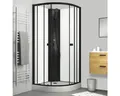 Komplettdusche Aurlane Essential Round 85 x 85 x 197 cm schwarz