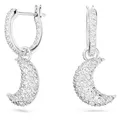 Swarovski Sublima Drop-Ohrhänger, Weiße und Rhodinierte Damenohrringe mit Strahlenden Swarovski Kristallen