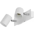 ledscom.de Wandleuchte WAIKA, 2-flammig, Schalter, weiß matt, eckig, 2x GU10 max. 60W