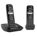 Gigaset AS690A Duo - 2 Schnurlose DECT-Telefone mit Anrufbeantworter - kontrastreiches Display - einstellbare Klangprofile - Freisprechfunktion - Anrufschutz, schwarz [Deutsche Version]