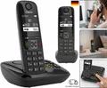 Gigaset AS690A Duo - 2 Schnurlose DECT-Telefone mit Anrufbeantworter - kontrastr