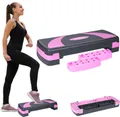 REBEL ACTIVE Step für Aerobic- und Fitnessübungen 3 Stufen grau-lila