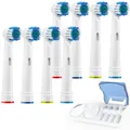NEU Braun Oral B Aufsteckbürsten Precision Clean 8er Set Halter mit Klappe
