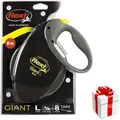 FLEXI Giant L Band 8m bis 50 kg - schwarz + Überraschung für den Hund