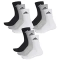adidas CUSHIONED CREW Tennissocken Sportsocken Damen Herren Unisex 9 Paar, Farbe:032 - grey melange, Socken & Strümpfe:43-45