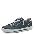Jana Damen Sneaker flach mit Reißverschluss Vegan, Blau (Navy), 40 EU