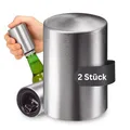Flaschenöffner 2er Set 'Push' - Vatertagsgeschenk für Papa & Freund - Flaschenöffner mit Push Up Funktion - eleganter Bieröffner in Edelstahl Optik aus Aluminium - praktisches Küchenzubehör
